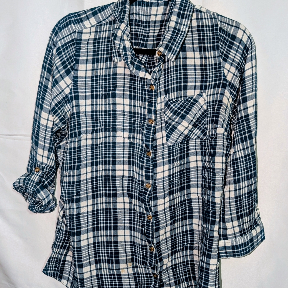 Plaid Button-Up Shirt
